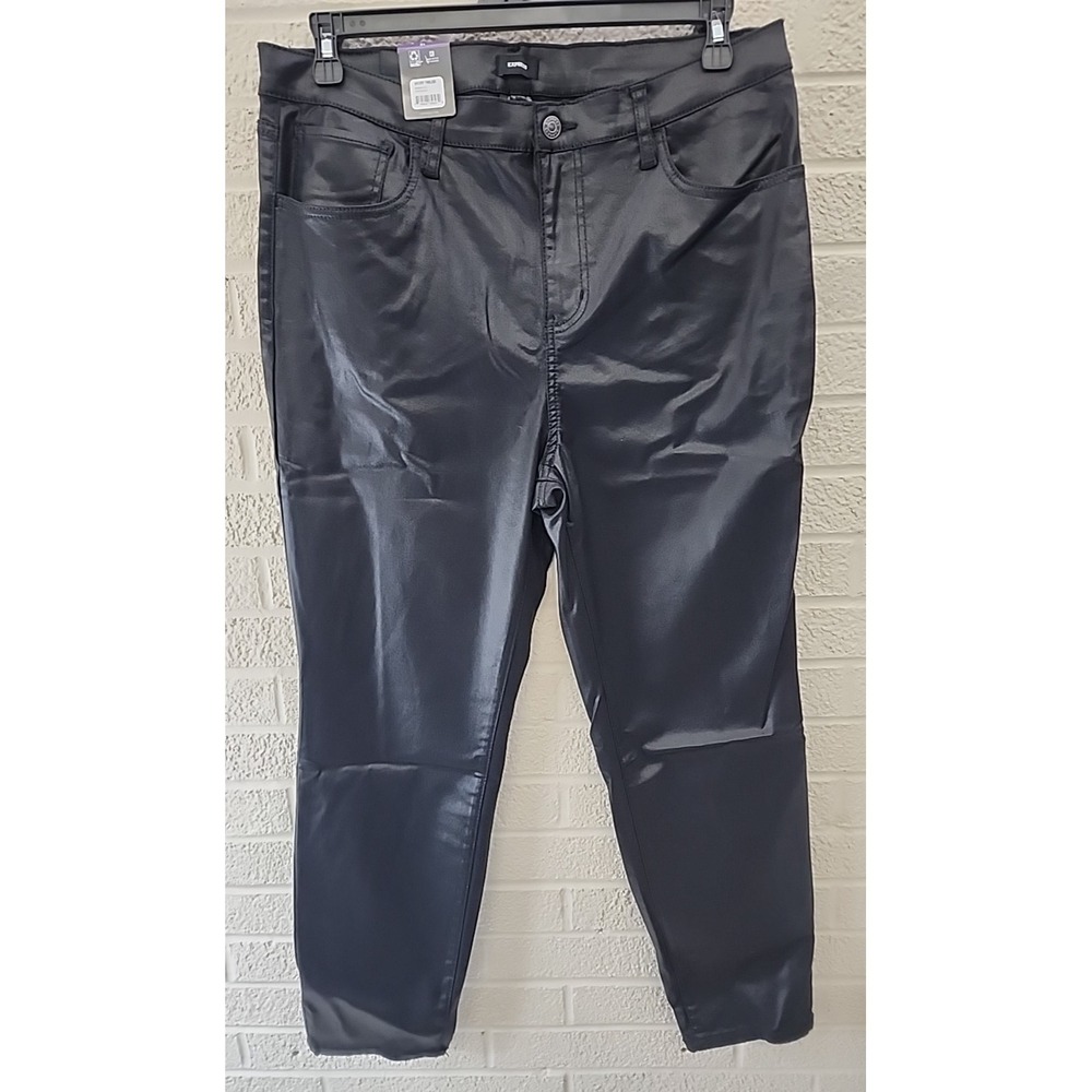 Express Women's‎ Bootcut Skinny Jeans - Coated Black - Size 16